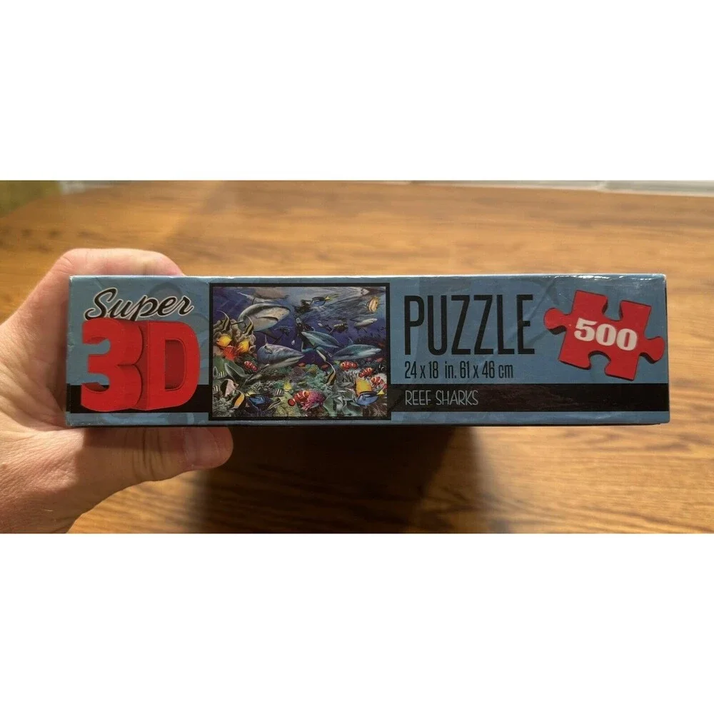 Cardinal Reef Sharks Super 3D Prime 3D Jigsaw Puzzle 500 , 61 X‎ 46 cm